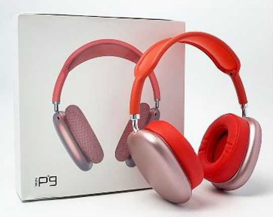 P9 Bluetooth Wireless Over Ear Headphones with 5 hours of Operation Red