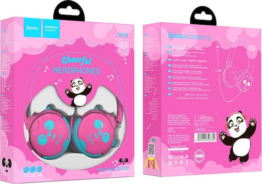 Hoco W31 Kabelgebunden Kinder Am Ohr Kopfhörer mit Radio Light Blue / Pink
