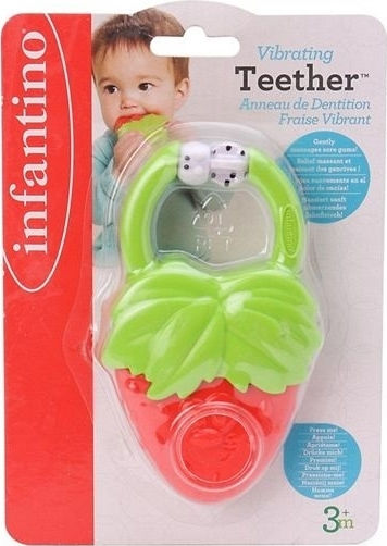 Infantino Strawberry Teething Rattle Made of Plastic for 0 m+