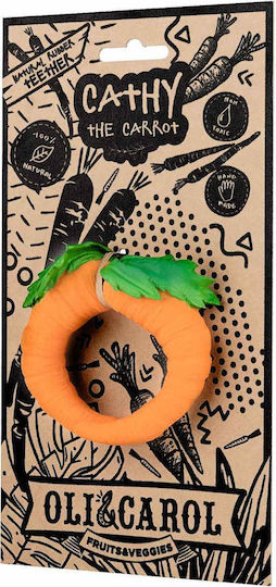 Oli&Carol Cathy the Carrot Μασητικός Κρίκος Οδοντοφυΐας από Καουτσούκ για 3 m+
