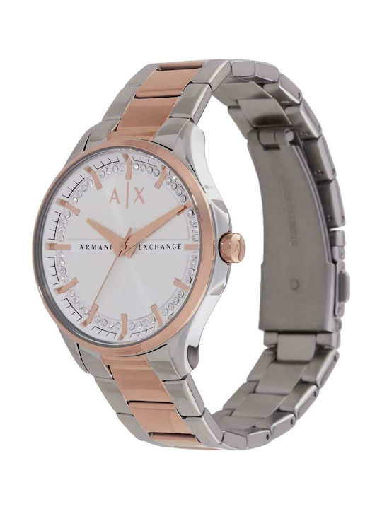 Armani Exchange Γυναικείο Ρολόι 36mm Μπαταρίας με Ροζ Χρυσό Μεταλλικό Μπρασελέ