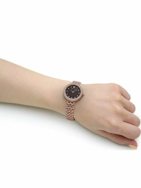 Emporio Armani Rosa Damen Uhr mit Rose Gold Metallarmband