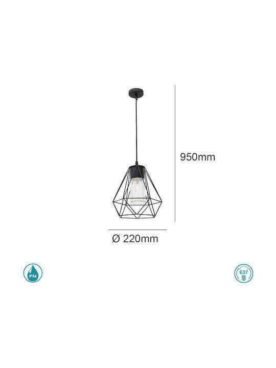 SoleLuce Outdoor Hanging Ceiling Light in Black Color 206544078