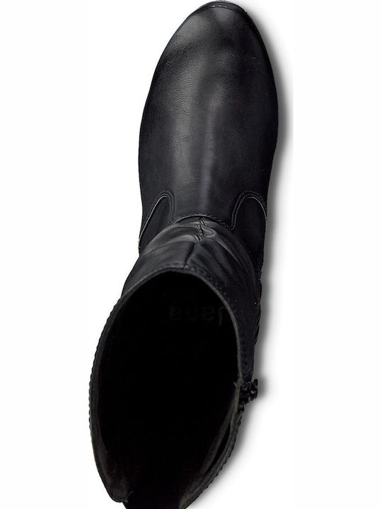 Anatomic Synthetic Leather Medium Heel Women's Boots with Rubber / Zipper Black