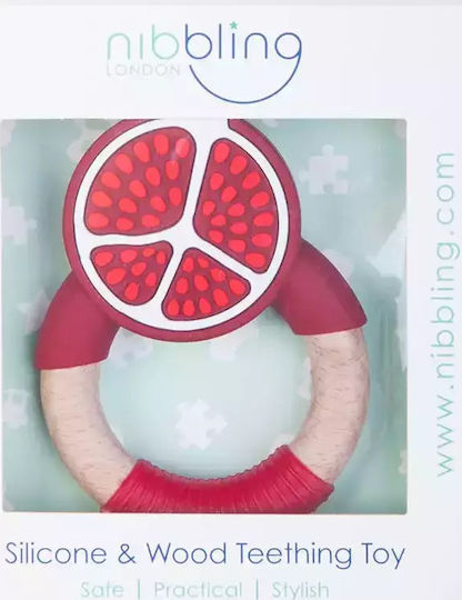Nibbling Pomegranate Μασητικός Κρίκος Οδοντοφυΐας από Σιλικόνη για 3 m+