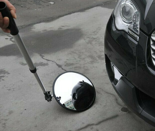 Doorado Accesorii de semnalizare Oglindă de inspecție pentru vehicule cu mâner extensibil și roată Ø22cm din Plastic