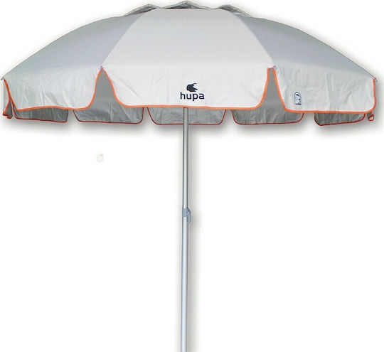 Hupa Sun Beach Umbrella Aluminum Diameter 2m with UV Protection and Air Vent Silver