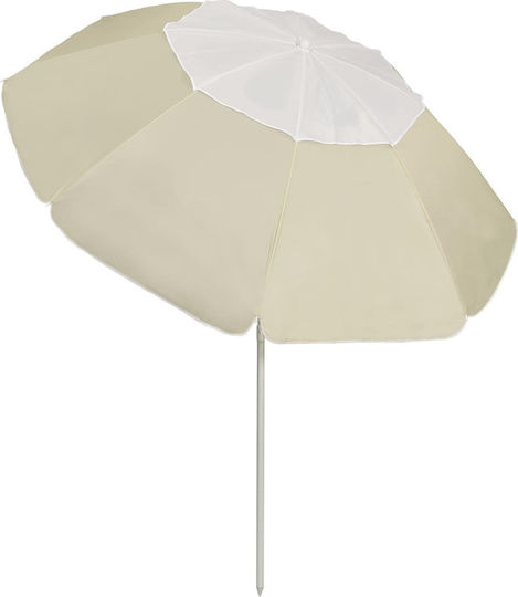 vidaXL Folding Beach Umbrella Diameter 3m with UV Protection Yellow