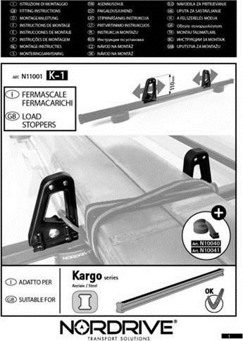 Nordrive Car Roof Rack Stoppers Stop for Bars K-0 11cm 2pcs 2pcs
