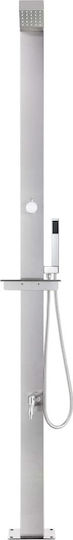 vidaXL Pool Shower Made of PVC with Height 220cm Silver