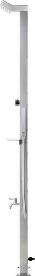vidaXL Pool Shower Made of PVC with Height 220cm Silver