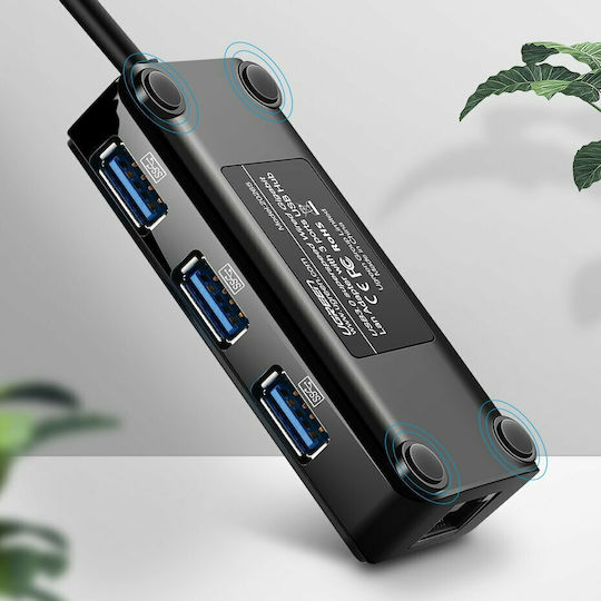Ugreen 3-Port USB 3.0 Hub with USB-A / Ethernet Connection