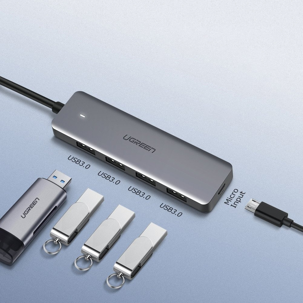 Ugreen CM219 USB 3.0 Hub 5 Θυρών με σύνδεση USB-C Γκρι (70336) | Skroutz.gr