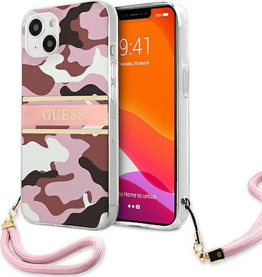 Guess Strap Back Cover Πλαστικό Pink Camo (iPhone 13)