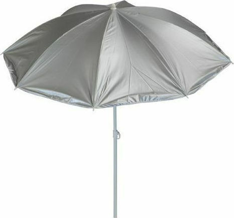 Summer Club Umbrelă Pliabilă De Plajă Diametru 1.8m Argintiu/Albastru Închis
