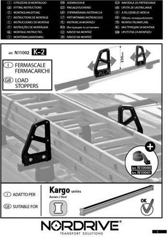 Nordrive Στοπ Σχάρας Αυτοκινήτου Stop για Μπάρες Κ-2 23cm 2τμχ 2τμχ