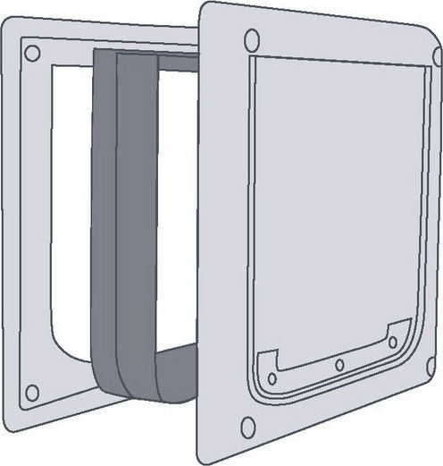 Trixie 2 Way Door Dog S/M made of Plastic in White Color 30 x 36cm