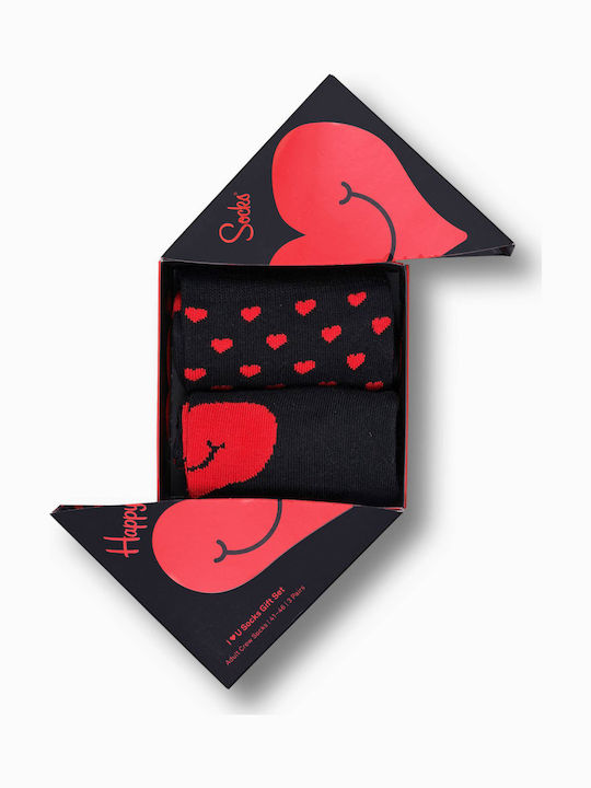Happy Socks Valentine Women's Patterned Socks Black 2Pack