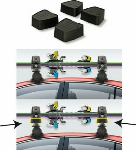 Menabo Car Roof Rack Spacers Plastic Support for Ski Racks White Bear 4/6 4pcs