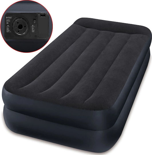 Intex Inflatable Sleeping Mattress Single with Built-in Electric Pump Pillow Rest Raised 191x99x42εκ.