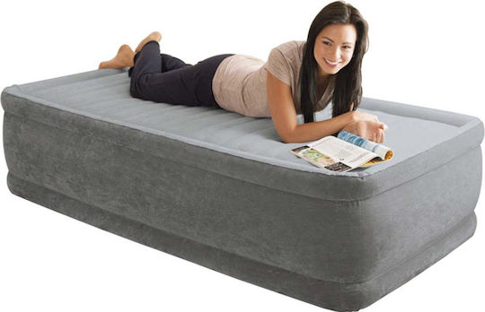 Intex Air Mattress Single with Integrated Electric Pump Comfort Plush Twin 191x99x46cm