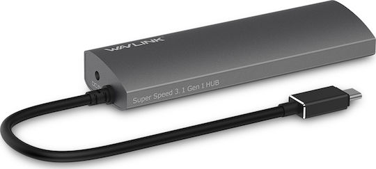 Wavlink UH3047C1 Hub 4 Θυρών USB 3.0 με σύνδεση USB-C Γκρι
