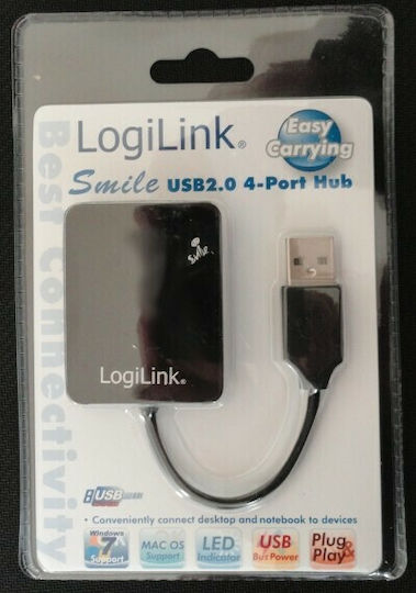 LogiLink Hub 4 Θυρών USB 2.0 με σύνδεση USB-A