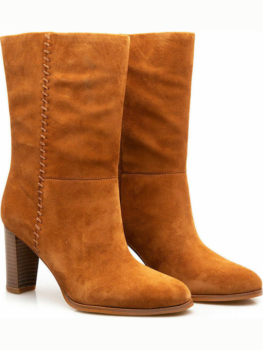 Anatomic Suede High Heel Women's Boots Karamo Tan