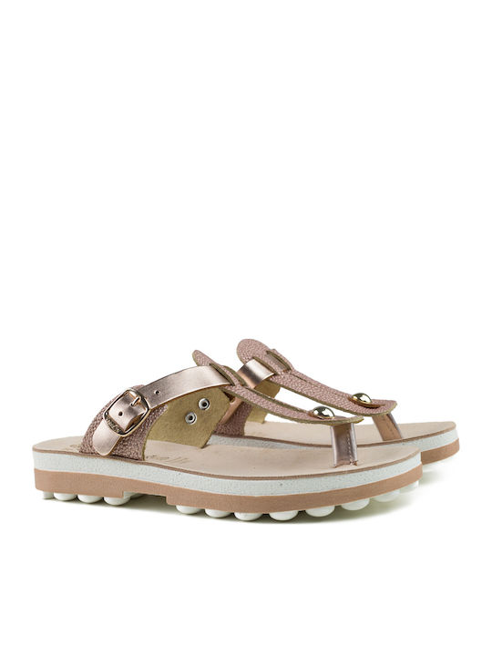 Mirabella Leather Women's Flat Sandals Anatomic Rosegold