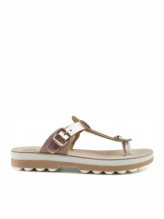 Mirabella Leather Women's Flat Sandals Anatomic Rosegold