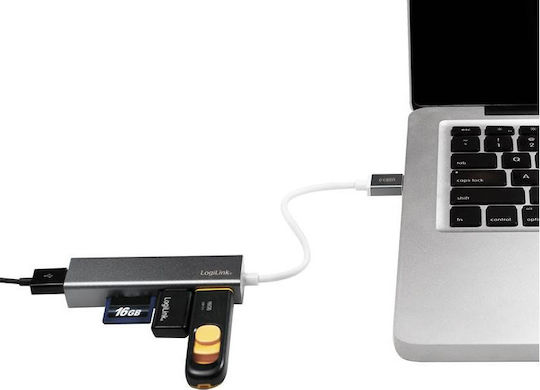 LogiLink Hub USB 3 Porturi USB 3.0 Cu Conectare USB-A Argintiu