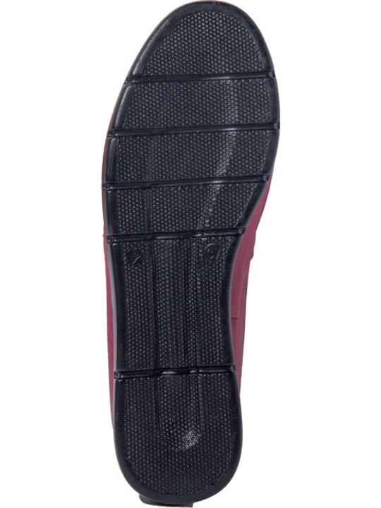 732 Leder Damen Mokassins in Rot Farbe