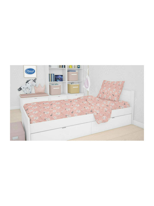 Dimcol Smile Cotton Swaddle Wrap Coral 80x80cm.