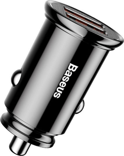 Baseus Car Charger 30W 5A Fast Charging with Ports: 2xUSB Black Color