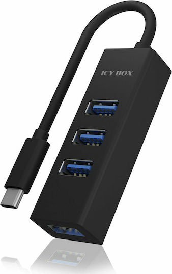 Icy Box Hub 4 Porturi USB 3.0 cu Conectare USB-C