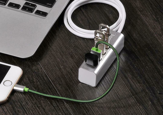 Hoco HB1 Hub USB 4 Porturi USB 2.0 cu Conectare USB-A Argintiu
