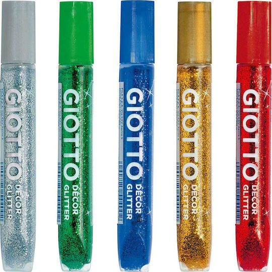 Giotto Metallic Kleber Glitter Mehrfarbig 10.5ml Set 5Stück
