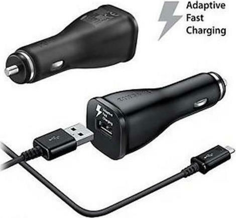 Samsung Φορτιστής Αυτοκινήτου 15W 2A Γρήγορης Φόρτισης με μία Θύρα: 1xUSB μαζί με Καλώδιο Micro-USB Μαύρος