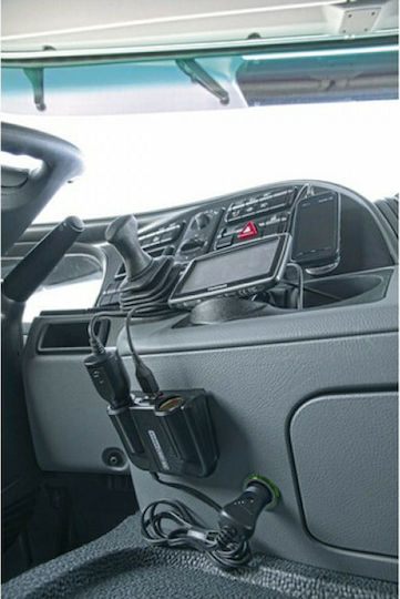 Lampa Φορτιστής Αυτοκινήτου 8A με Θύρες: 2xUSB 2xΑναπτήρα
