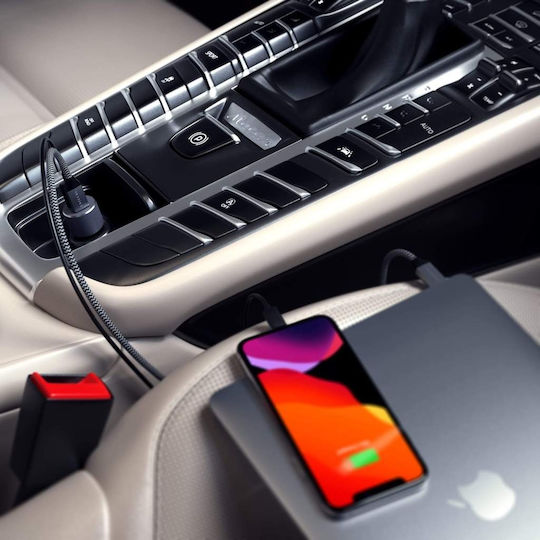 Satechi Car Charger 72W 3A with Ports 1xUSB 1xType-C Black Colour