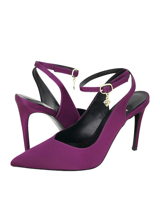 Pointed Toe Heel with Strap Purple M03-14482-41