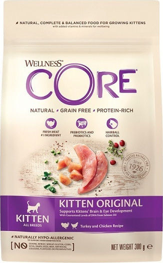Wellness Core Kitten Original Trockenfutter ohne Getreide für junge Katzen mit Türkei / Huhn 0.3kg