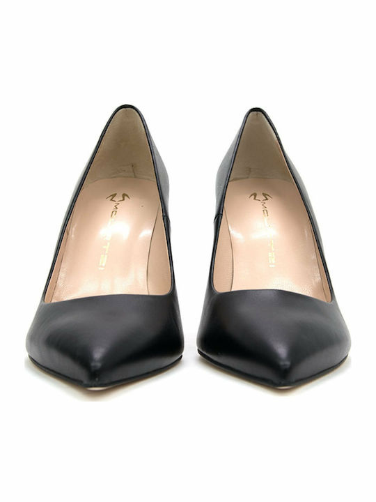Leather Pointed Toe Stiletto Black High Heels