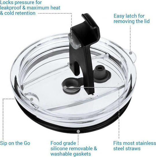 Healthy Human Spare Lid for Thermos 355ml made of Plastic Transparent