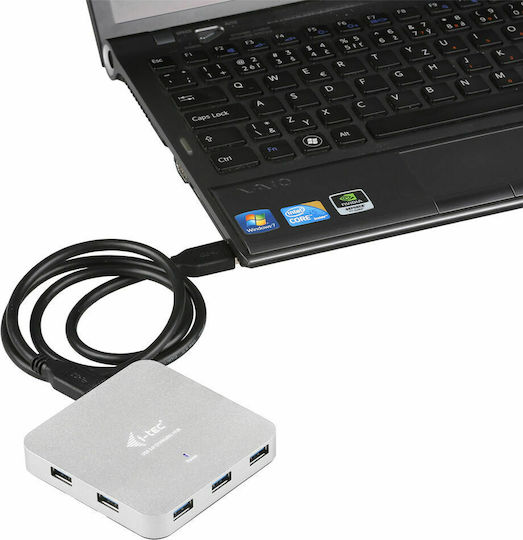 i-tec USB-Hub 7 Anschlüsse USB 3.0 mit USB-A Anschluss Silber