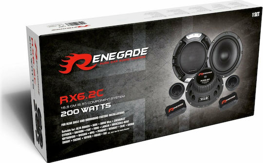 Renegade Car Audio Σετ Ηχεία Αυτοκινήτου Διαιρούμενα 6.5" με 100W RMS (2 Δρόμων)