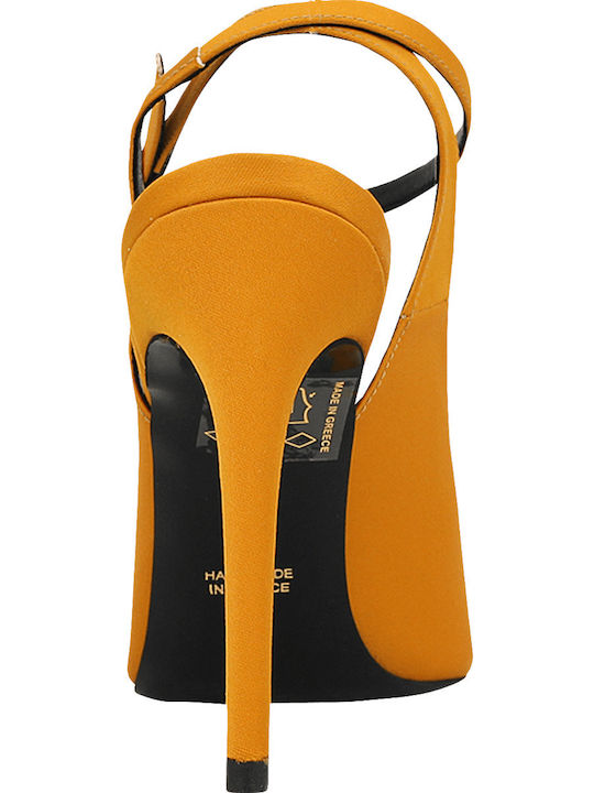 Pantofi cu toc cu Toc Stiletto & Curea Galbene