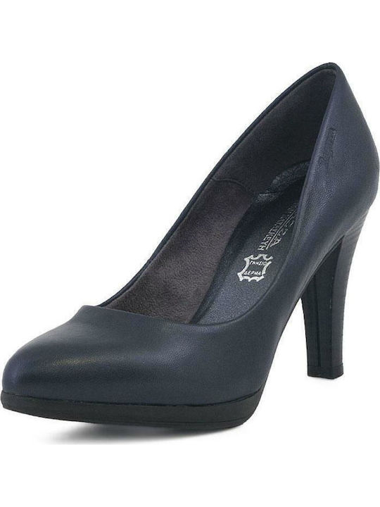 Anatomic Leather Navy Blue High Heels