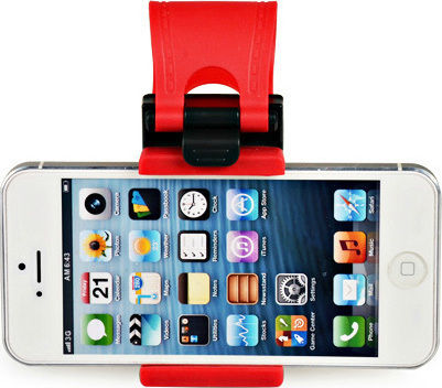 Autoline Car Mobile Mount 5.5" - 5.5" with Adjustable Hooks Red