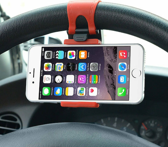 Autoline Car Mobile Mount 5.5" - 5.5" with Adjustable Hooks Red